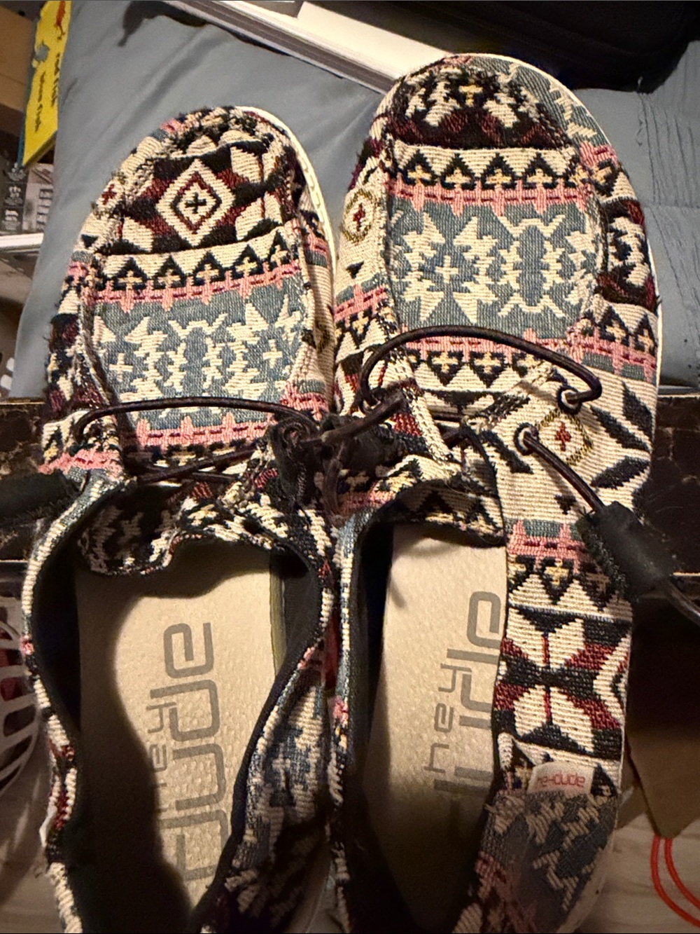Hey Dude Multicolor Aztec Print Slip-On Shoes